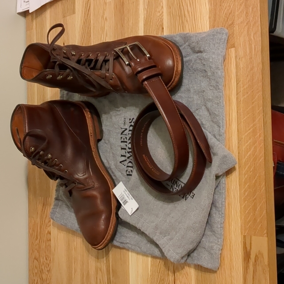 Allen Edmonds Higgins Mill Chromexcel 10D with matching 36"belt - Picture 5 of 6